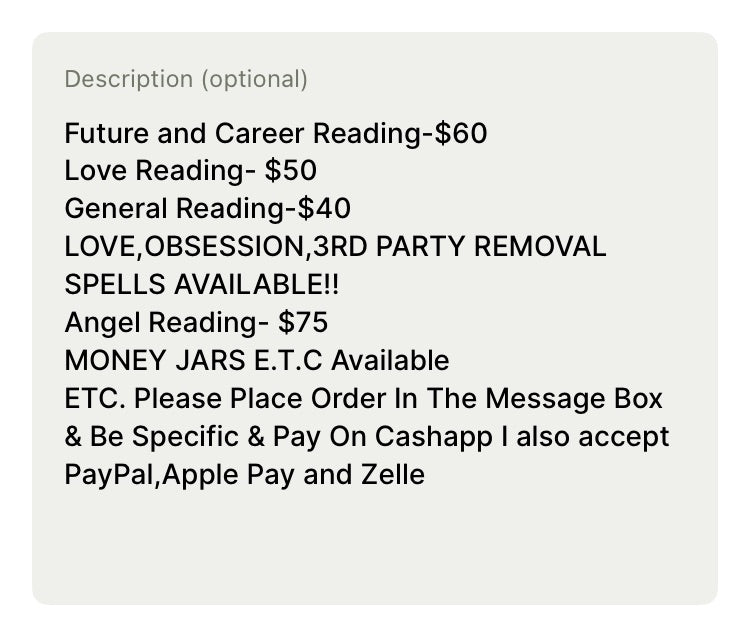 Readings Pricing Guide